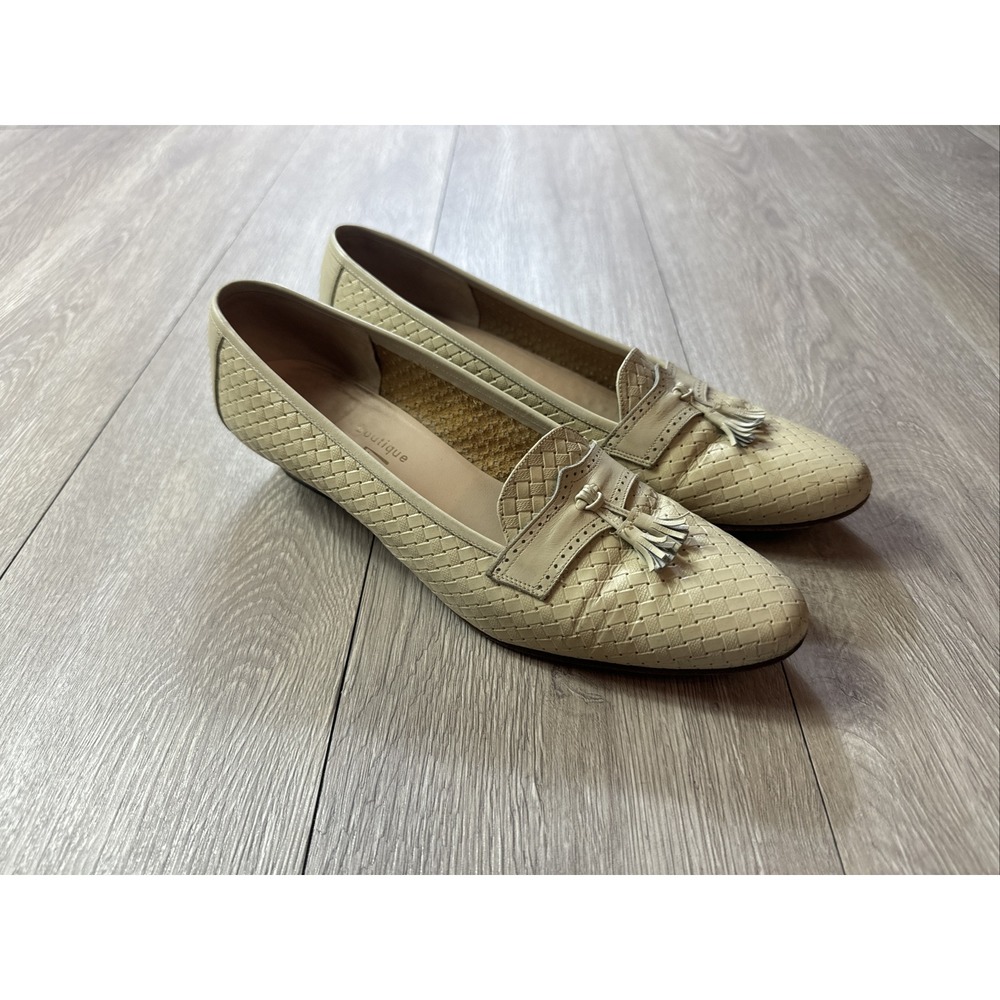 Salvatore Ferragamo Basketweave Woven Pumps In Beige Women's 8 Italy Summer